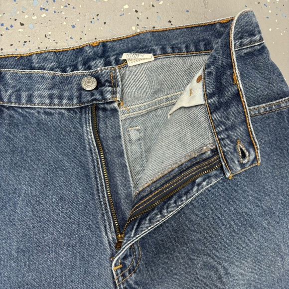 Vintage 90s Levi's 550 Relaxed Fit Tapered Leg Jeans Distressed Made In USA 14 - Picture 3 of 11